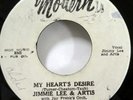 JIMMIE LEE & ARTIS 45 My Heart's Desire / Blue and Lonesome VG+ Rn'B    Jr 2765