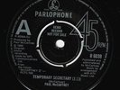 PAUL McCARTNEY Temporary Secretary Vinyl Record 7 Inch Parlophone 1980 Demo Rock