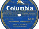 78 RPM - Cecilia Wessels - Afrikaners Landgenote / Die Stem van Suid-Afrika 1952