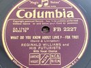 COLUMBIA FB 2227: Reginald Williams Futurists/AL BOWLLY: What Do You Know? RARE