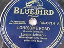 Lonnie Johnson - Blind John Davis 78 rpm BLUEBIRD 34-0714 Lonesome Road BLUES V+