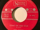 NORTHERN SOUL Marv Johnson COME ON AND STOP United Artists 45 rare Canada