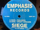 Siege – Feelings (12″) Emphasis Records ‎– EMP 001 Hardcore, Jungle, Drum n Bass