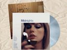 Taylor Swift Midnights blue vinyl with signed photo moonstone blue in hand