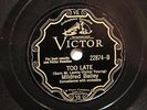 JAZZ MILDRED BAILEY PAUL WHITEMAN Too Late / Home VICTOR 22874  E+