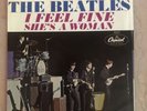 BEATLES U.S. 45 w/Picture Sleeve I FEEL FINE/SHE'S A WOMAN 1964 1st PRESS VG+/G+