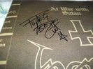 VENOM -AT WAR WITH SATAN- AWESOME RARE LTD ED 2 X RED VINYL LP SIGNED ABADDON