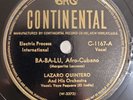 Lazaro Quintero Ba-Ba-Lu La Paloma Continental 1167 Afro-Cuban Latin 78 RPM HEAR
