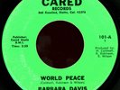 BARBARA DAVIS World Peace / Rated R 45 Cared Rare CA Crossover Soul Funk