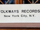 FOLKWAYS RECORDS NEW YORK CITY NY FOLK SINGERS CARDBOARD STORE DISPLAY SIGN VG