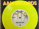 Sex Pistols God Save the Queen A&M Repro 7 inch Record - Yellow Vinyl