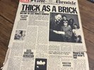 Jethro Tull “Thick As A Brick” 1972 UK 1st Press 12 “ Vinyl LP Newspaper Sleeve