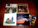 AMERICA ( 4 ) LP lot: SELF TITLED / GREAT HITS / HEARTS / HARBOR w. Poster VG++