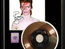 DAVID BOWIE CHANGES GOLD RECORD W-PRINTED SIGNED AUTOGRAPH NON RIAA AWARD RARE