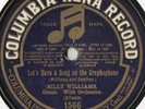 BILLY WILLIAMS MUSIC HALL 78 - LET'S HAVE A SONG ON THE GRAPHOPHONE - EX COND
