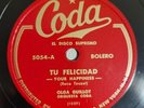 Olga Guillot Tu Felicidad Sangre Son Colora Coda 5054 Latin 78 RPM HEAR