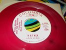 PAUL REVERE AND THE RAIDERS KICKS 45 WHITE LABEL PROMO RED VINYL COLUMBIA VG+