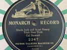 78 rpm MONARCH 2347 Cal Stewart UNCLE JOSH AND AUNT NANCY VISIT NY 1903 V+