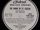 THE ROYALS: Shrine of St. Cecelia US Federal 12121 Bio Promo 78 Doo Wop E- HEAR