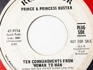 Prince & Princess Buster Ska/Reggae 45 Ten Commandments From Woman To Man Promo