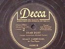 HOAGY CARMICHAEL HONG KONG BLUES / STAR DUST  DECCA RECORDS  78 RPM 184-7