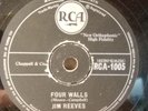 Jim Reeves ‎– Four Walls / I Know  - 78rpm Shellac RCA-1005 V+ UK