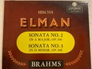 MISCHA ELMAN BRAHMS SONATAS #2 & #3 VG++ ORIG '50s LONDON ffrr LP VIOLIN