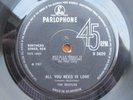 Beatles 45 Single All You Need is Love 1967 No Recorded During Live World TV Ex