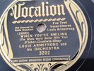 Louis Armstrong 78rpm Single 10-inch Vocalion Records #3202 When You’re Smiling