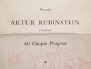 Artur Rubinstein autograph