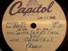 The Chantels 'Some Tears Fall Dry' 1963 Capitol Records Acetate 45rpm