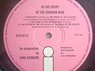King Crimson LP In The Court UK Pink Island 1st Press A2 B2 LOVELY AUDIO PROG #