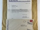 BOBBY LYLE Unreleased 1964 LP acetate w/ Blue Note stationery & envelope