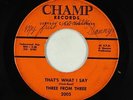 Garage 45 - Three From Three - That's What I Say - Champ - rare