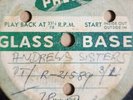 Andrews Sisters Program Series 78 RPM, Intro & Program ENT. ACETATE, Radio