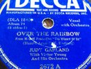 78 rpm Decca 2672, Judy Garland, Over the Rainbow, Wizard of Oz V+