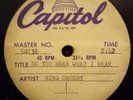 Bing Crosby 'Do You Hear What I Hear?' Capitol Records 8 Inch Acetate
