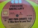 FREDDIE MERCURY - I Was Born To Love You RED Single 12