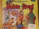 WALT DISNEY ROBIN HOOD Vinyl Record LP (Rare Purple Label) & Book Disneyland VTG