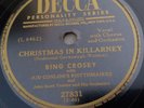 Bing Crosby 78rpm Single 10-inch Decca Records #27831 Christmas In Killarney