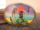 Jefferson Starship SPITFIRE Belt Buckle 1977 Pacifica MFG Women  Green Dragon