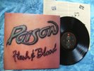POISON - FLESH & BLOOD LP + LYRICS   orig 1990 ENIGMA - RARE RECORD CLUB EDITION