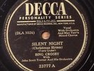 BING CROSBY SILENT NIGHT / ADESTE FIDELES  DECCA PERSONALITY SERIES  78 RPM 192