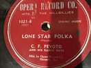 C.F. Pevoto. Opera Record Co 1021. Houston Texas. Lone Star Polka.