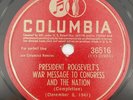 Franklin D. Roosevelt – President Roosevelt's War Message To Congress 78 RPM E-