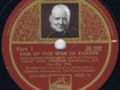 WINSTON CHURCHILL End of The War In Europe UK 1950 HMV JO.202