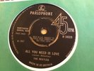 THE BEATLES - ‘ALL YOU NEED IS LOVE’ NO TV REFERENCE  R 5620. 1967. RARE 45.