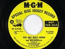 Northern Soul 45 - Broadways - You Just Don't Know - MGM - VG++
