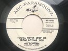 The Sapphires”You’ll Never Stop Me From Loving You”Gonna Be A Big Thing” Rare 45