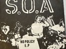 S.O.A.  No Policy E.P.  7” Vinyl Record DISCHORD 2 Red Label State of Alert